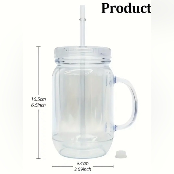 20 oz Acrylic Double-Walled Mason Jar Tumbler for CUSTOM Snow Globe Tumbler - Picture 2 of 2